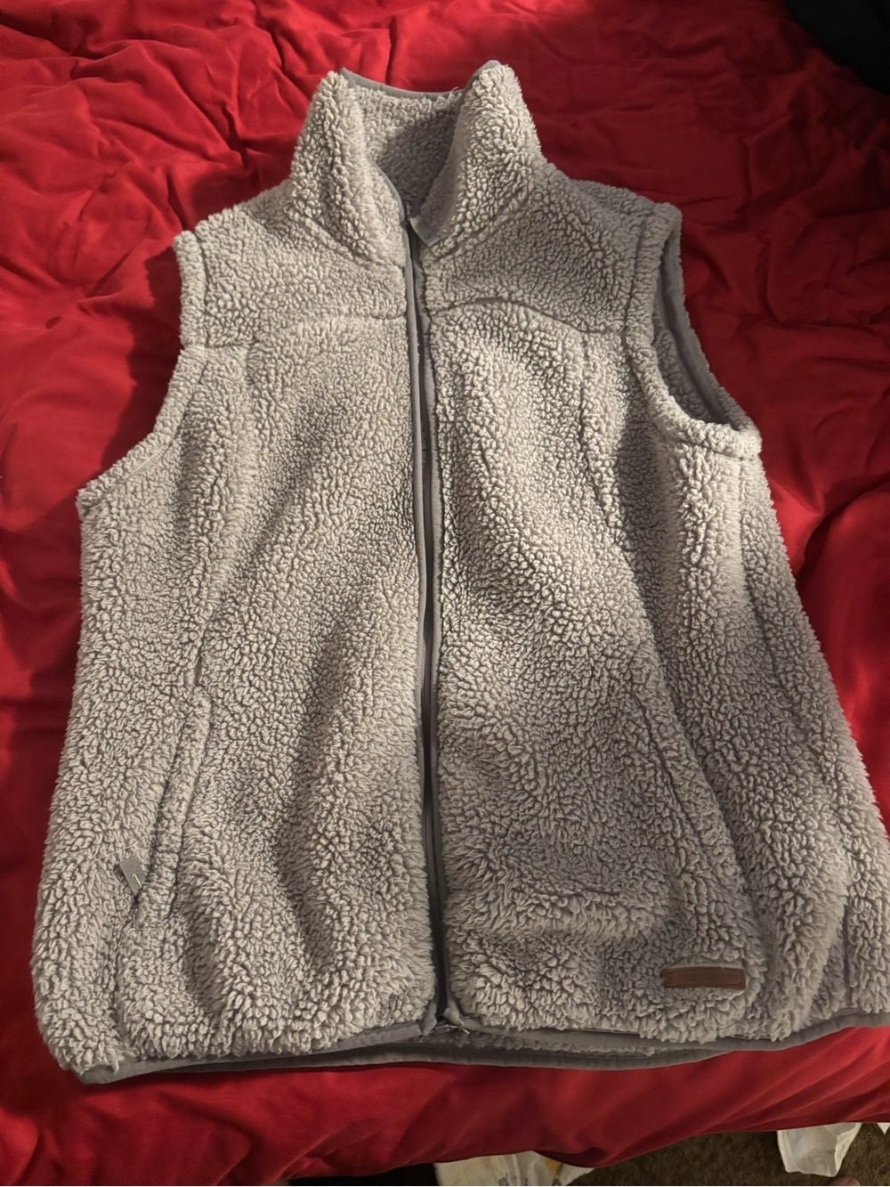 Free Country Light Gray Sherpa Vest with Zip